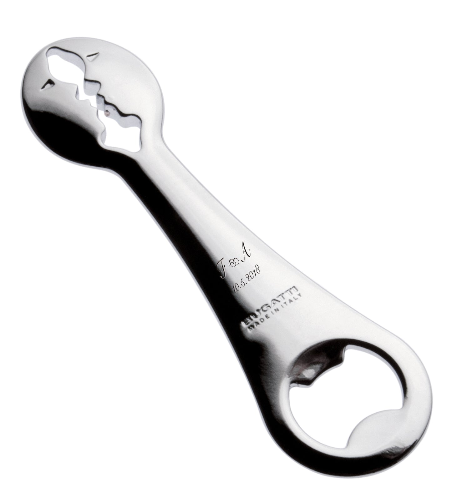 Apribottiglie Kiss Bugatti Cromato Design Teseo Berghella