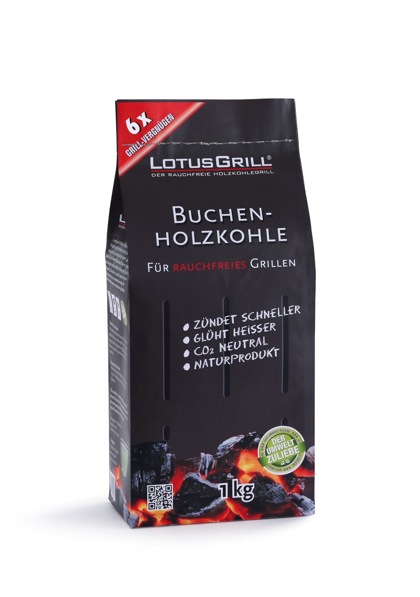 Carbonella Faggio Naturale 1Kg Lotus Grill Barbecue Lunga Durata