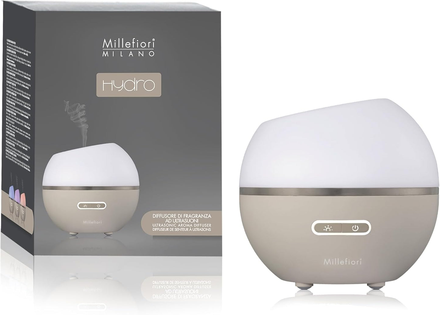 Diffusore Ultrasuoni Hydro Mezza Sfera Grigio Millefiori Milano - Design Moderno
