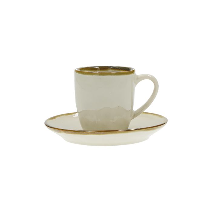 Tazzina Caffè Concerto Avorio con Piattino - Rose & Tulipani
