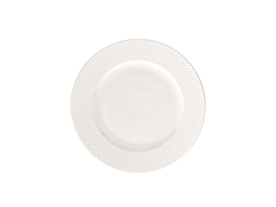 Piatto Piano Richiamo Porcellana Bone China Bianca Ø27cm Design