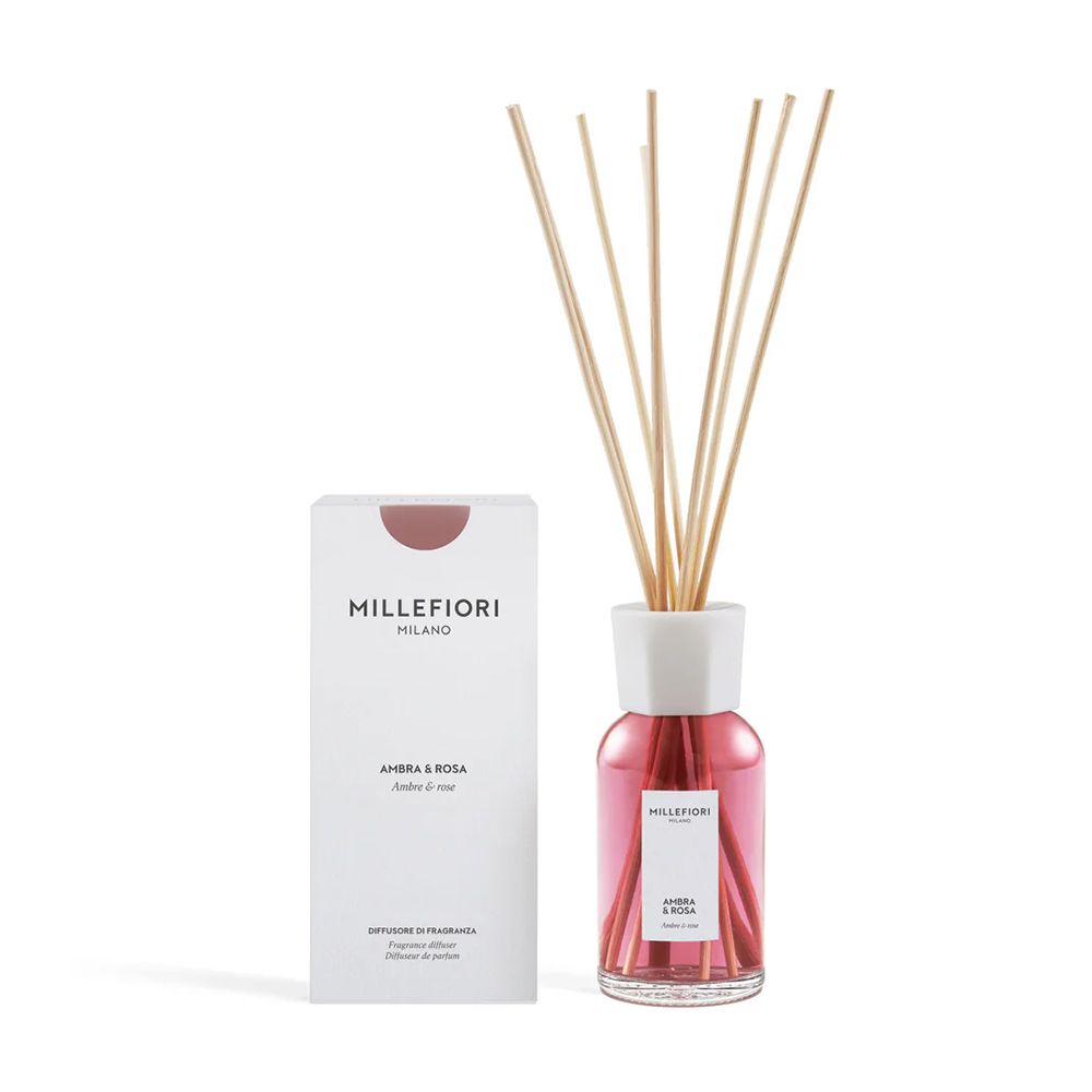 Diffusore Bastoncini Millefiori Milano Ambra & Rosa 100 ml
