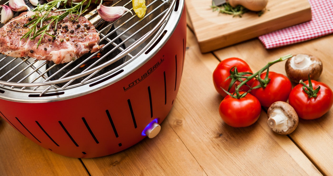 Barbecue Portatile Lotus Grill XL Rosso Senza Fumo Grande Outdoor