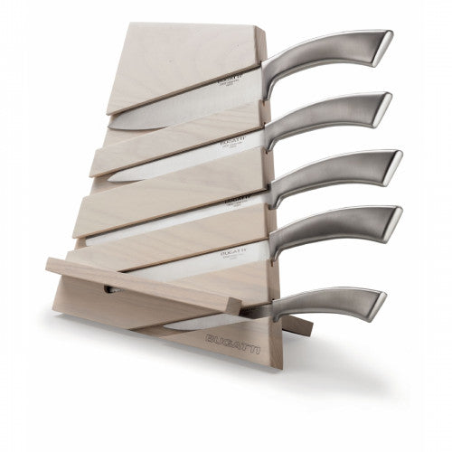 Set Ceppo Legno con 5 Coltelli Ergo Bugatti Trattoria