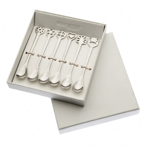 Set 6 Cucchiaini Moka Portafortuna Bugatti - Acciaio