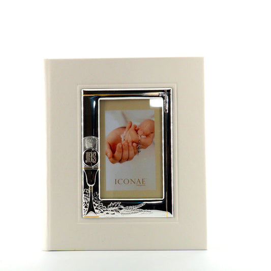 Album Portafoto Prima Comunione Argento e Pelle 25x30cm – Sequenze