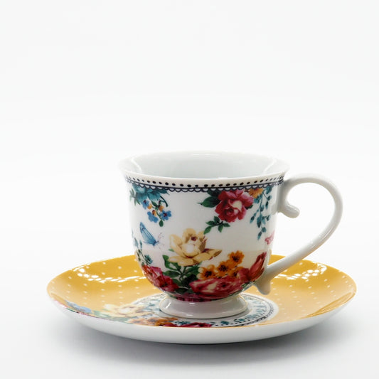 Tazza da Tè con Piattino 200ml Porcellana Linea Fiori Primavera