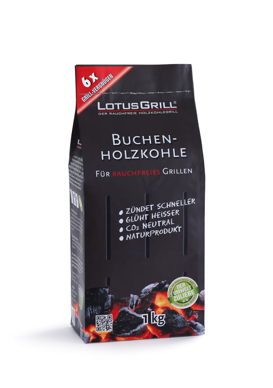 Carbonella Faggio Naturale 1Kg Lotus Grill Barbecue Lunga Durata