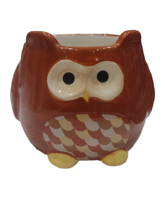 Tazza Colazione Gufo 450ml Terracotta Porcellanata con Etichetta Regalo