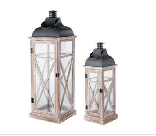 Lanterna Decorativa Legno e Vetro 54,5 cm L'Oca Nera
