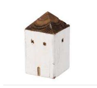 Casetta Decorativa L'oca Nera in Legno Naturale 8x8x14 cm