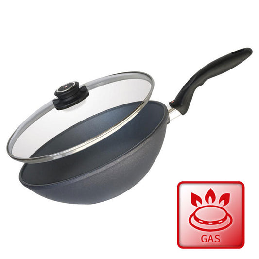 Wok Antiaderente Ø 28cm Swiss Diamond con Coperchio
