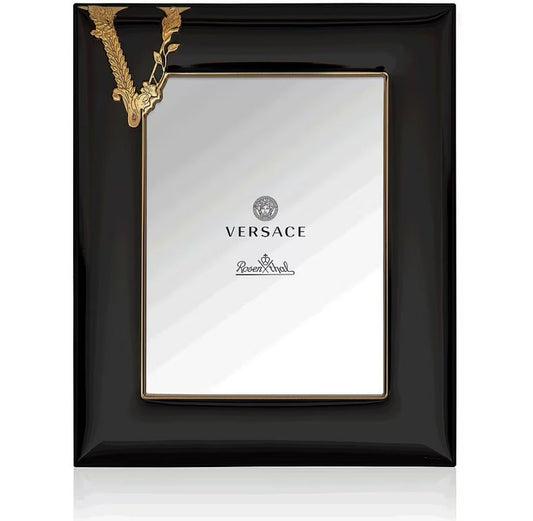 Portafoto Versace Frame Nero Oro 15x20 cm - Argento e Legno