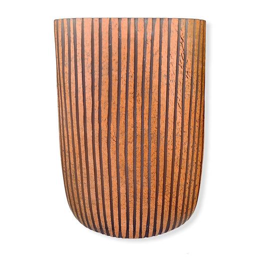 Vaso in Vetro Marrone Striato Contemporaneo L'Oca Nera Ø20 cm