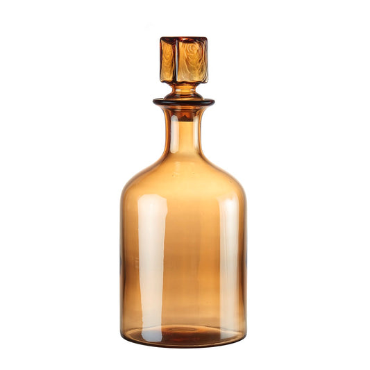 Vaso Bottiglia Alto Vetro Ambra L'Oca Nera 42cm