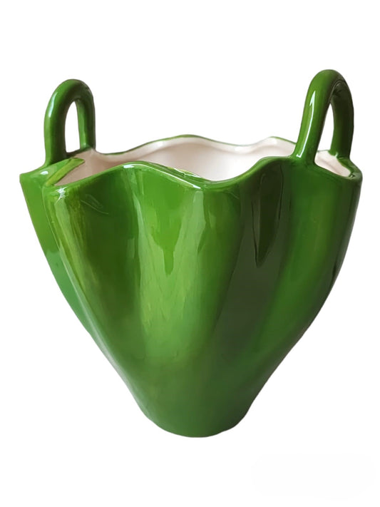 Vaso Lasportina Verde Ceramica Rituali Domestici