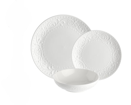 Servizio Piatti Sognante 18 Pezzi Porcellana Bone China 6 Persone Design