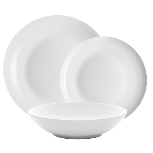 Servizio Piatti 12 Pezzi Essenziale Coup - Porcellana Bone China Bianca
