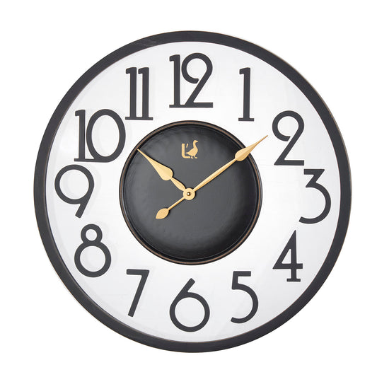 Orologio da Parete Ferro Laccato Nero 60 cm L'Oca Nera Design