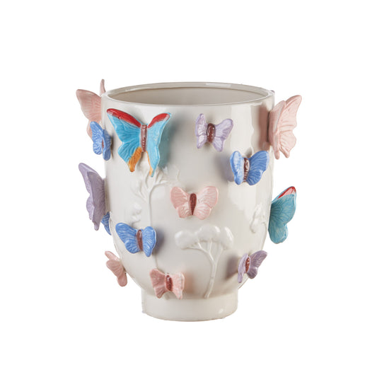 Vaso Basso Porcellana Moderno Country L'Oca Nera 25cm