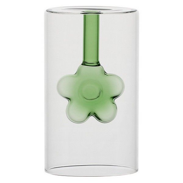 Vaso Monofiore Infiore Ovale M Verde RitualiDomestici - Borosilicato