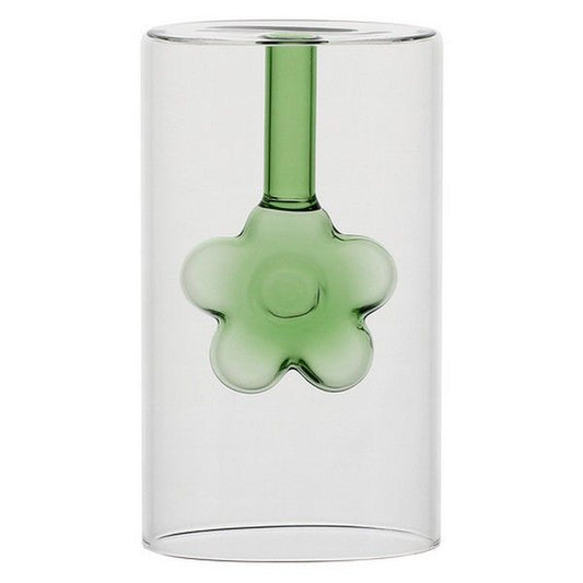 Vaso Monofiore Infiore Ovale M Verde RitualiDomestici - Borosilicato