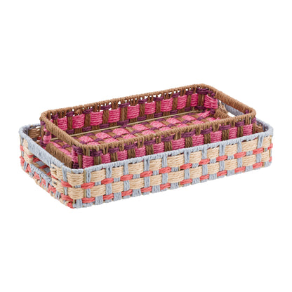 Set Vassoi Incarta Rosa Azzurro RitualiDomestici - Carta Intrecciata