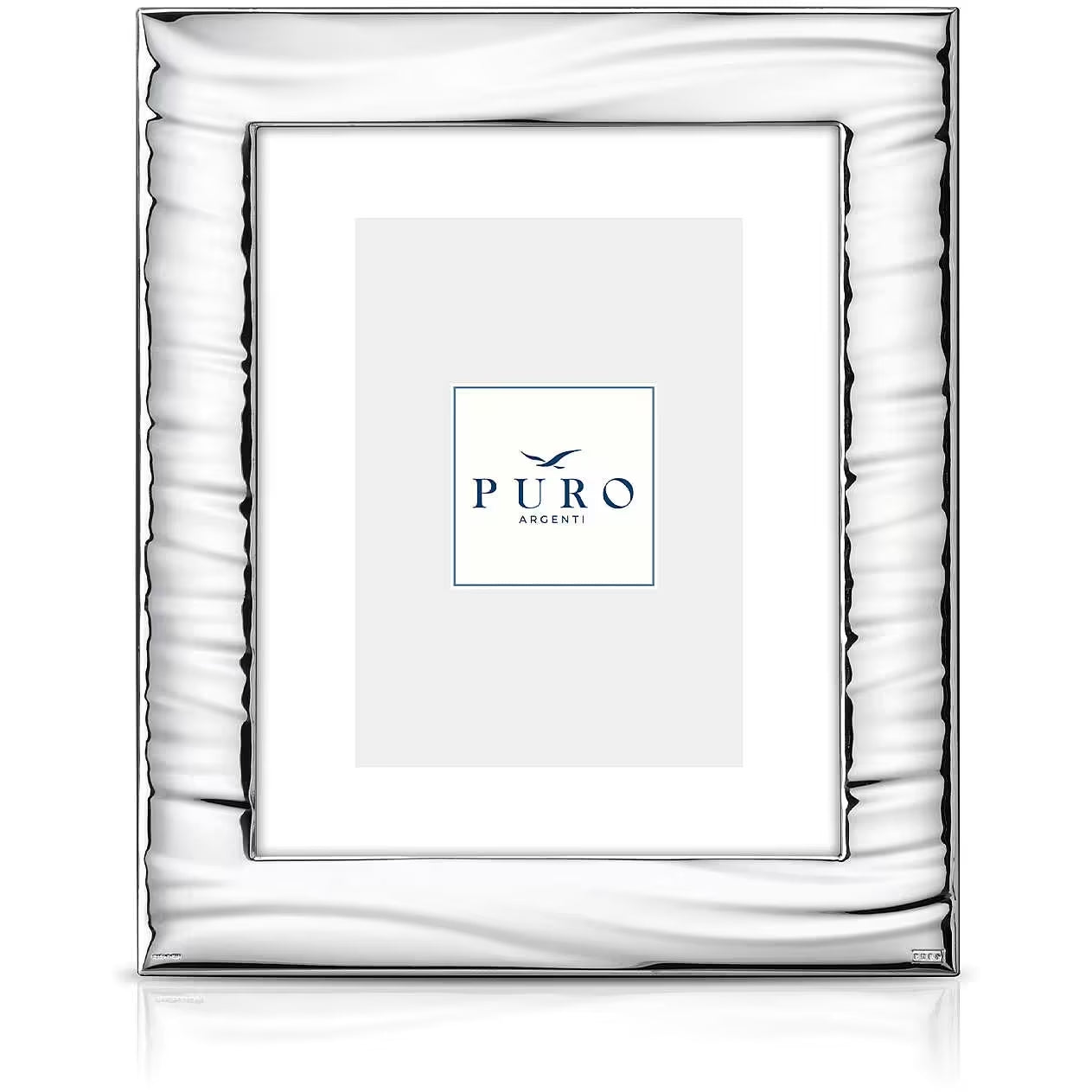 Portafoto Argento Perseo 10x15 cm Linea Puro con Spalla in Legno