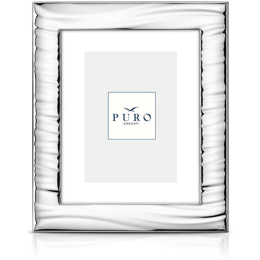 Portafoto Argento Perseo 15x20 cm Linea Puro con Spalla in Legno
