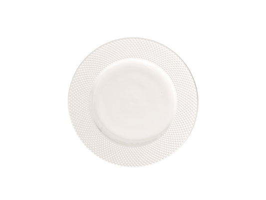 Piatto Piano Richiamo Porcellana Bone China Bianca Ø27cm Design