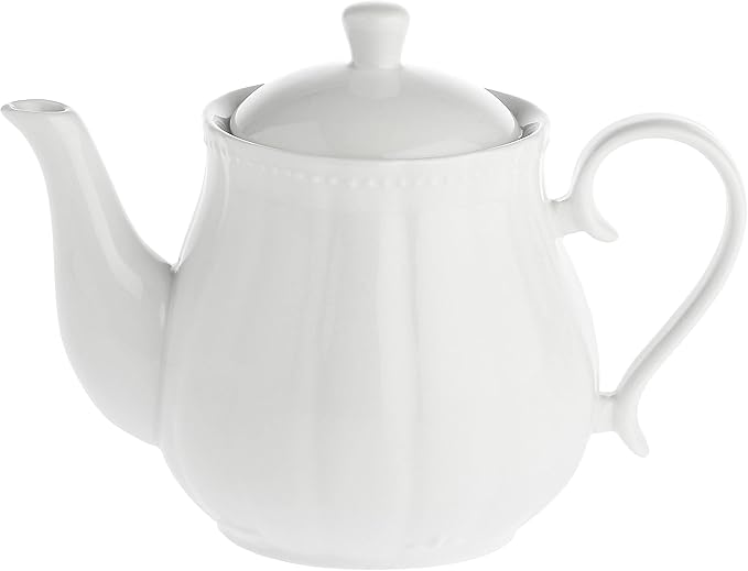 Teiera Ducale Porcellana Bone China Bianca Design Classico 1,25L