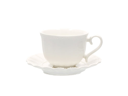 Tazza Tè Ducale con Piattino Porcellana Bone China 220ml Design