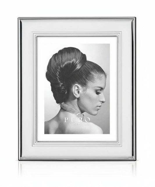 Portafoto Argento Bennet 18x24 cm Linea Puro con Spalla in Legno