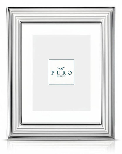 Portafoto Argento Halley 10x15 cm Linea Puro con Spalla in Legno