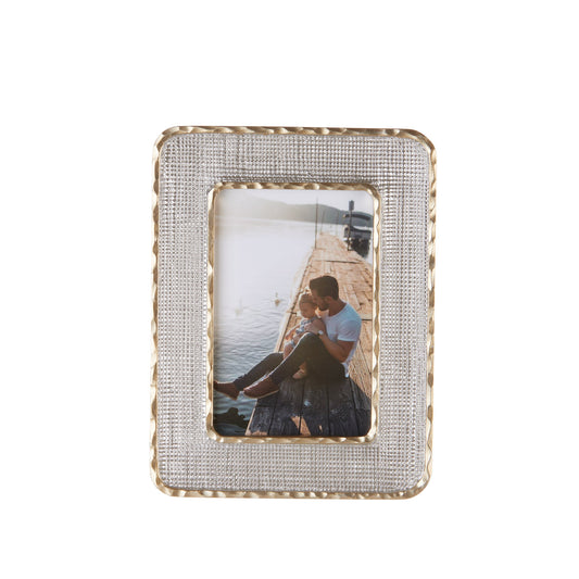 Portafoto Fashion L'Oca Nera 10x15 Porcellana Panna Oro