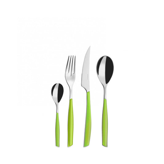 Set Posate Glamour Verde 24 Pezzi Bugatti - Acciaio Inox