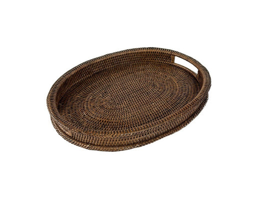 Vassoio Vimini Ovale Marrone Botanico 45 cm – La Porcellana Bianca