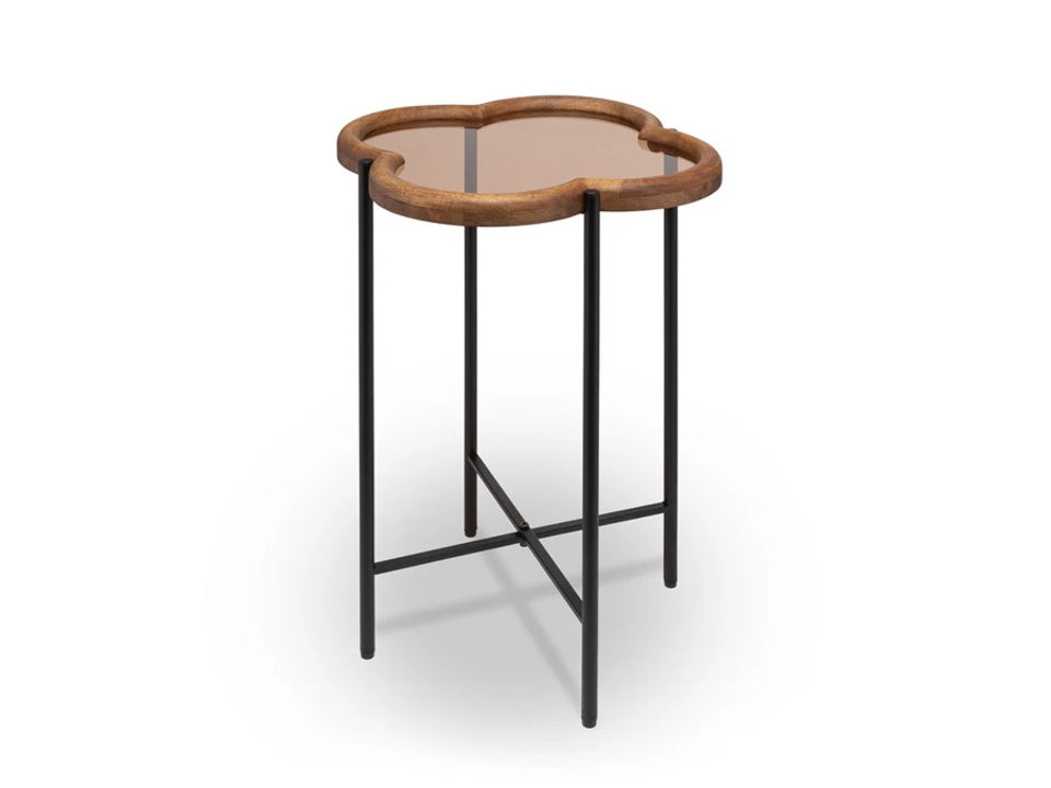 Tavolino vetro legno Fiordilegno Rituali Domastici 45X45X55H CM