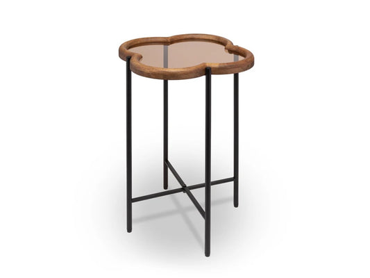 Tavolino vetro legno Fiordilegno Rituali Domastici 45X45X55H CM